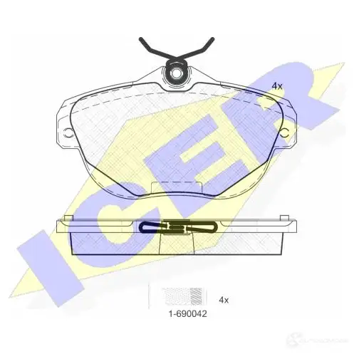 Тормозные колодки, комплект ICER 1509080 OV6A6 2446 2 181768