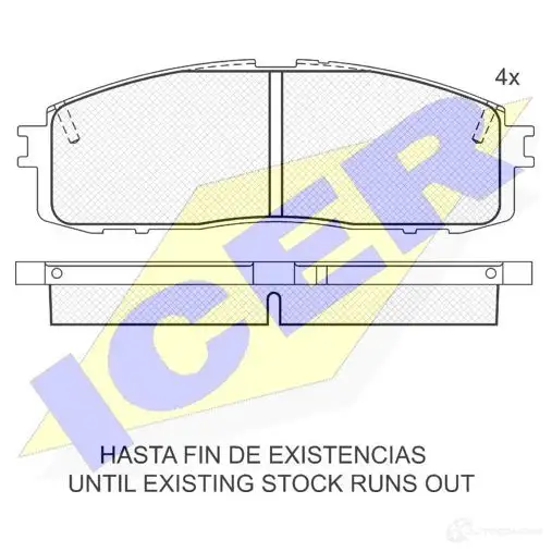 Тормозные колодки, комплект ICER 2000 4 1508137 180619 D337-7206 изображение 0