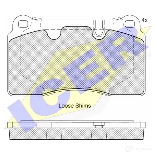 Тормозные колодки, комплект ICER D1263-8380 202 17 1509097 181788