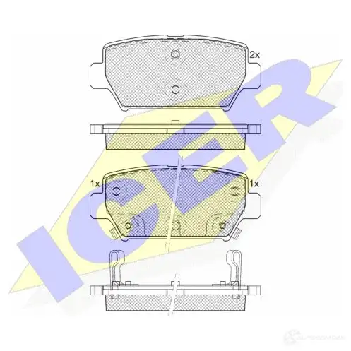 Тормозные колодки, комплект ICER 1437482159 S 47V5Z 182338