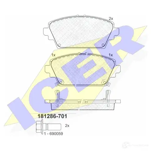 Тормозные колодки, комплект ICER 1508607 181286701 23095 230 94 изображение 0