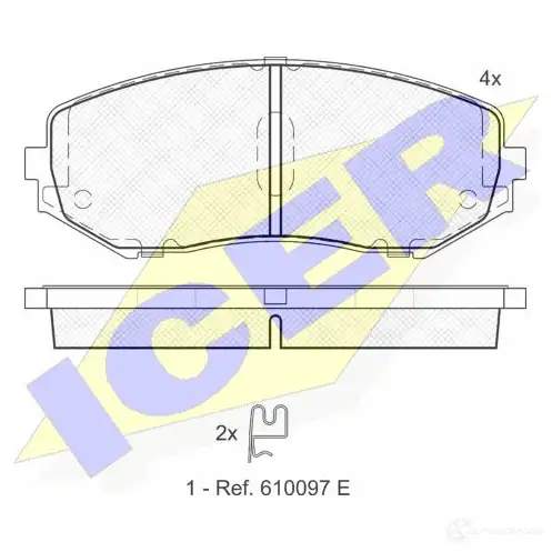 Тормозные колодки, комплект ICER 24 346 181747 1509057 D1188-8307