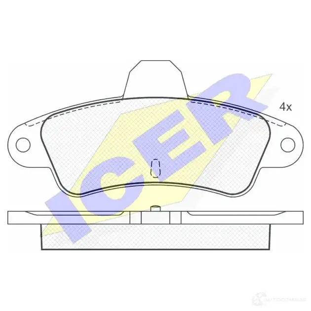 Тормозные колодки, комплект ICER 215 86 1508351 D661-7541 180918 изображение 0