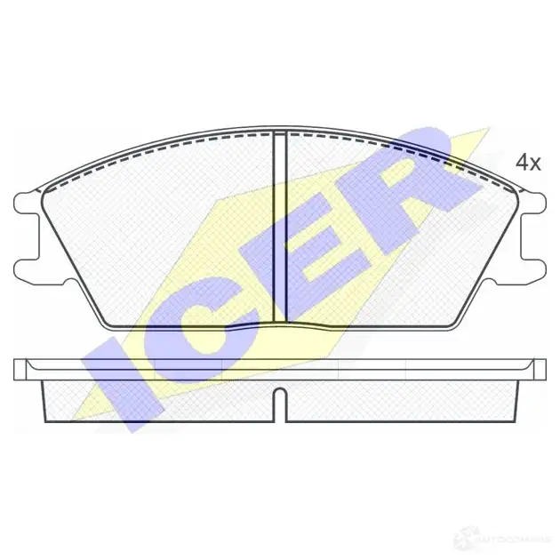 Тормозные колодки, комплект ICER 2101 2 1508133 D404-7293 180616