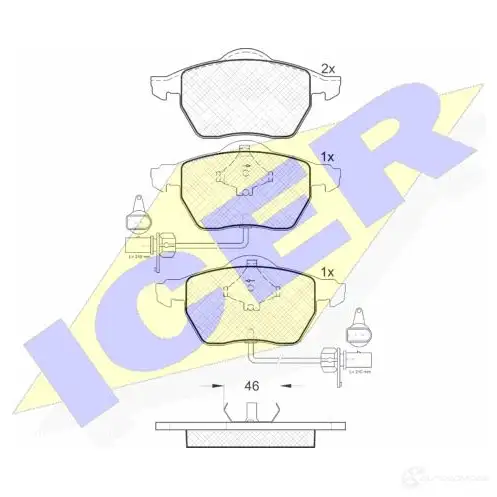 Тормозные колодки, комплект ICER 1508637 23018 20 676 181331