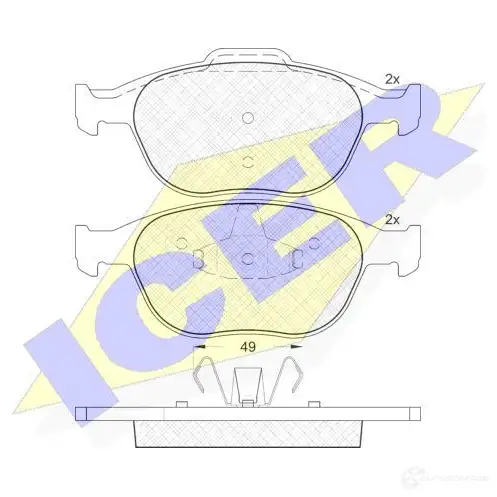 Тормозные колодки, комплект ICER 23 440 1508807 23441 181537 изображение 0