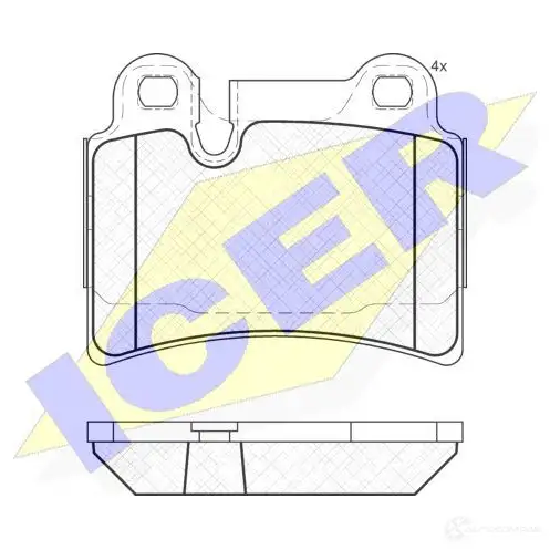 Тормозные колодки, комплект ICER 181951 1509257 240 97 D1277-8393 изображение 0