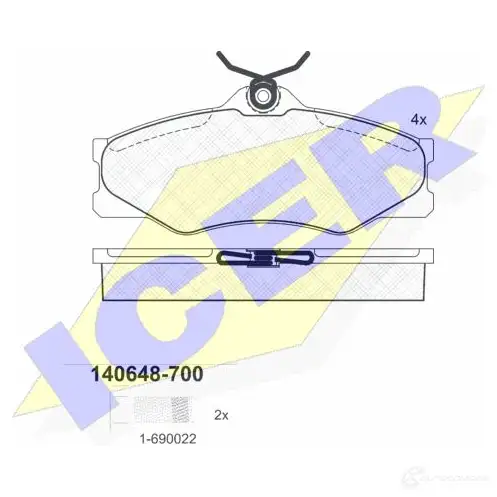 Тормозные колодки, комплект ICER 209 78 20979 1507210 140648700