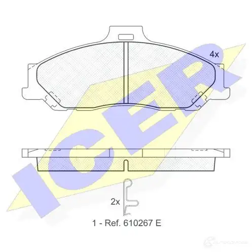 Тормозные колодки, комплект ICER 2 3540 1508854 181580 D1573-8783
