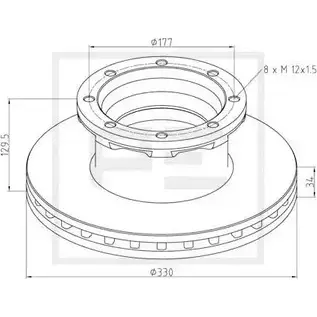 Тормозной диск PE AUTOMOTIVE KJ4J2F Q QD8Q 036.123-00A 726724