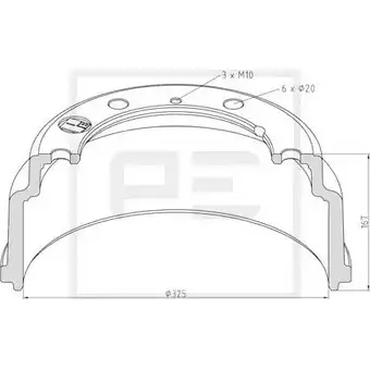 Тормозной барабан PE AUTOMOTIVE 036.415-00A QN TJT 3U9PS 726880