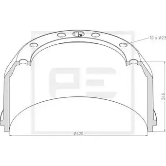 Тормозной барабан PE AUTOMOTIVE TPJR60A 6 CI619 046.600-00A 727652