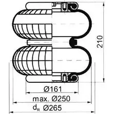 Пневмобаллон PE AUTOMOTIVE FD 200-19- 1/4 M10 084.127-11A ZUHHH6W 729615 изображение 0