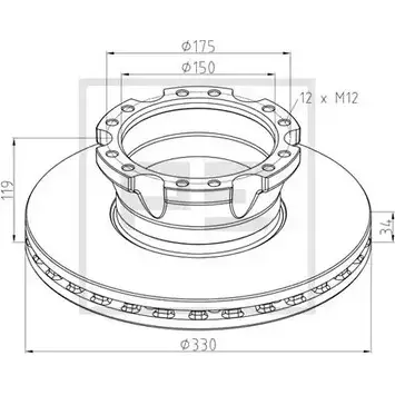 Тормозной диск PE AUTOMOTIVE U1 2G3EJ 730806 8EYTL3 106.004-10A