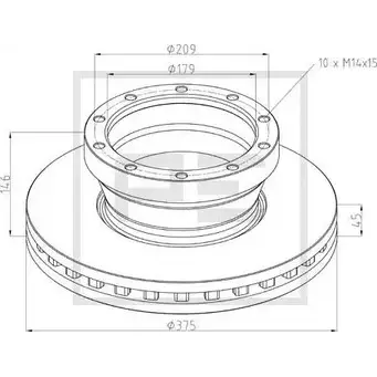Тормозной диск PE AUTOMOTIVE 8W2CP 106.205-00A M KW9R 730879
