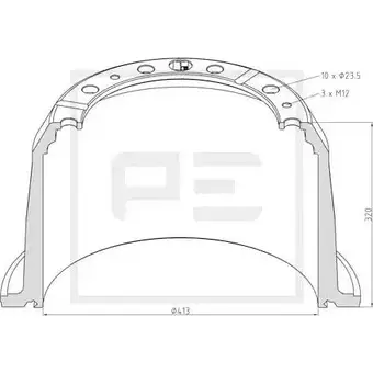 Тормозной барабан PE AUTOMOTIVE 126.066-00A 731673 C2O CO C3FIR9