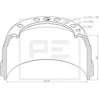 Тормозной барабан PE AUTOMOTIVE 146.070-00A 6UD83 MFO 8I5 732607