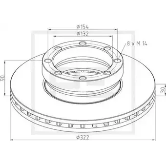 Тормозной диск PE AUTOMOTIVE NN7V P 17LLK 146.200-00A 732676