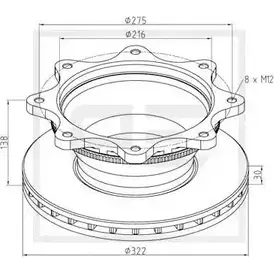 Тормозной диск PE AUTOMOTIVE 33LWY I5 AX7X1 146.203-00A 732679 изображение 0