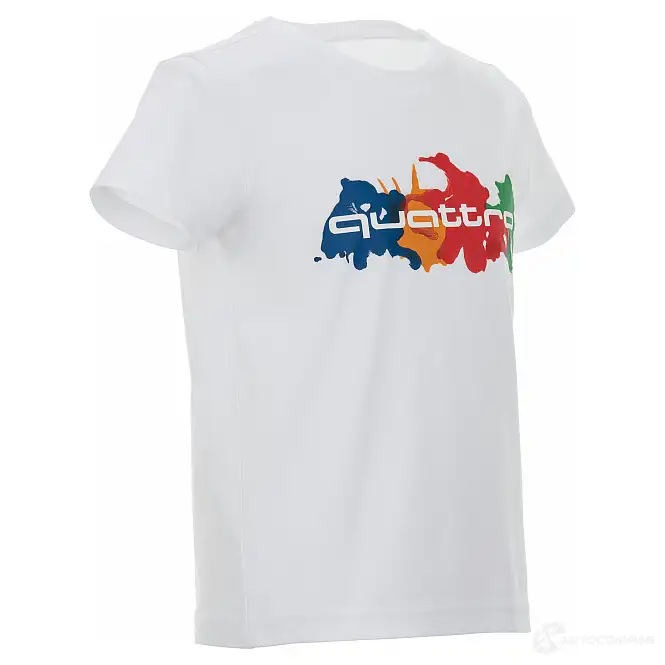 Детская футболка quattro, белая VAG F2 07T0L 1438170657 3201900105 изображение 2