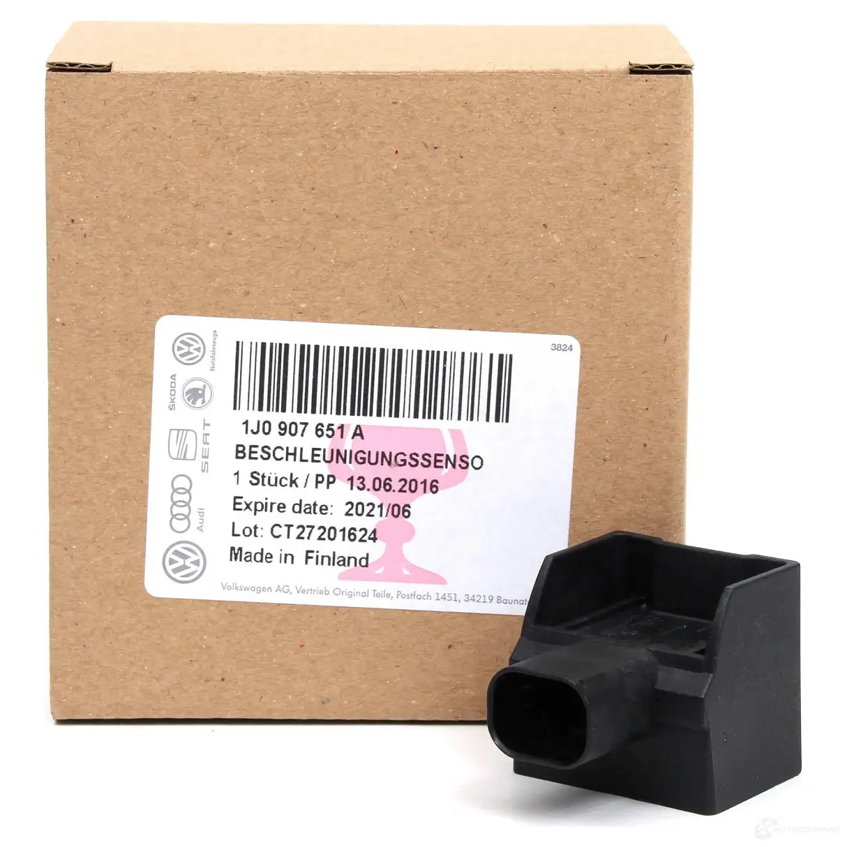Датчик поперечного ускорения VAG JZ Q46L 33190756 1J0 907 651A - Изображение 1