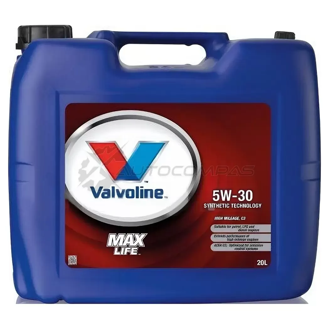 Моторное масло синтетическое MaxLife C3 Motor Oil SAE 5W-30- 20 л VALVOLINE 872367 1441174236 GVSI J изображение 0