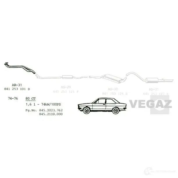 Выхлопная труба глушителя VEGAZ 1437875083 FL4 HZK9 ar31
