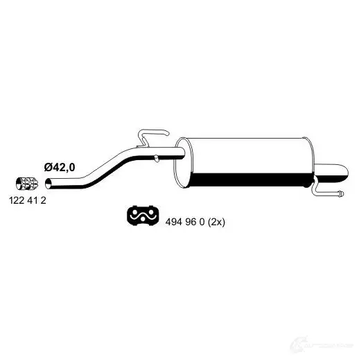 Задний глушитель VEGAZ os725erns 1437900422 WV4H9V 7