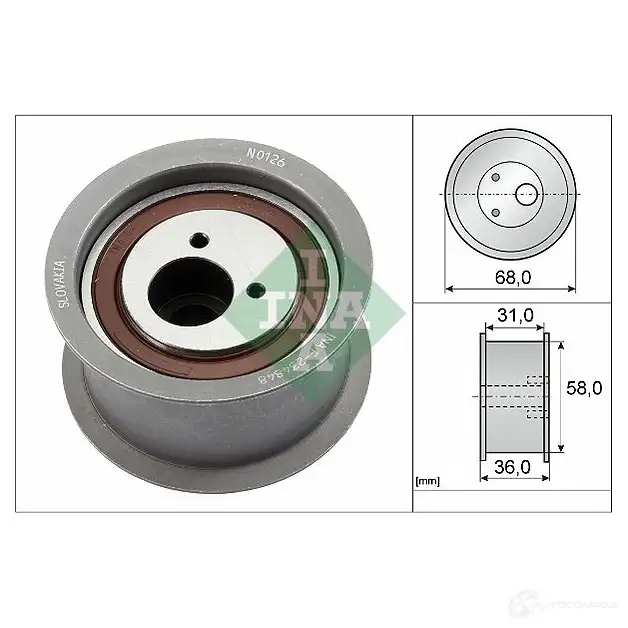 Обводной ролик ремня ГРМ INA 1781598 4005108284020 532032910 5Q2 VL изображение 0