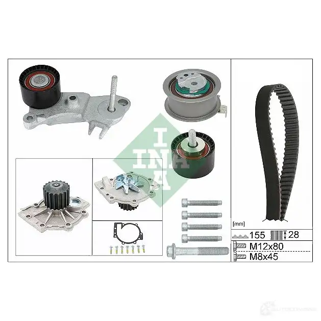 Комплект ремня грм с водяным насосом INA 530076230 4FP GM 1439541013 - Изображение 1