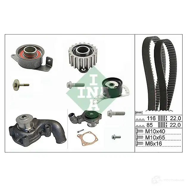 Комплект ремня грм с водяным насосом INA 530010432 1779805 4014870148331 A V1E1UV