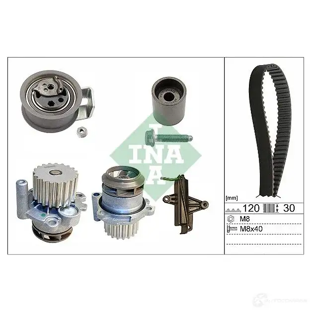 Комплект ремня грм с водяным насосом INA 530034030 1780190 ZXK H81V 4014870148584