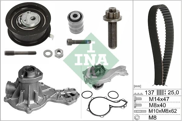 Водяной насос + комплект зубчатого ремня INA 530 0377 30 D1 7Z4ZM 1440046084 изображение 0