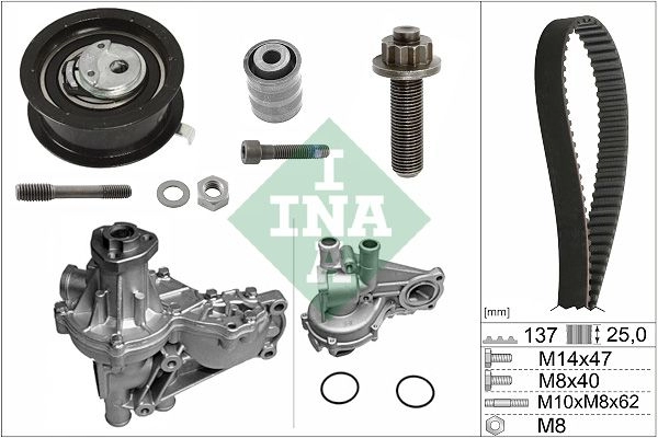 Водяной насос + комплект зубчатого ремня INA V9D OD 530 0377 32 1440046086 изображение 0