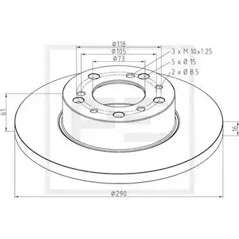 Тормозной диск PE AUTOMOTIVE BS3 512 236.021-00A AJY7NOS 784667 изображение 0
