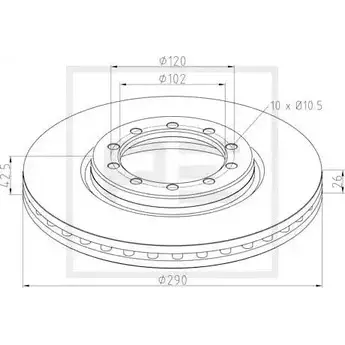 Тормозной диск PE AUTOMOTIVE CHCPX BS 7090 256.041-00A 784966 изображение 0