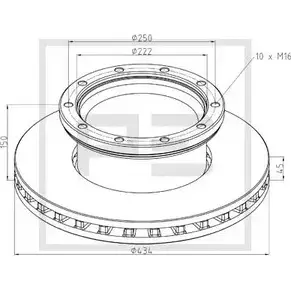 Тормозной диск PE AUTOMOTIVE 785084 CPBQ4 266.003-00A JB XDYJK