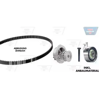Водяной насос, помпа + комплект зубчатого ремня OPTIBELT KT 1002 WP1013 787586 KT 1002 W2