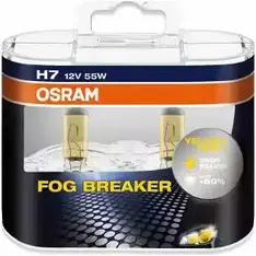 Лампа галогеновая H7 FOG BREAKER 55 Вт 12 В OSRAM 62210FBRHCB 4052899039766 810600 8ZYQ 3SN