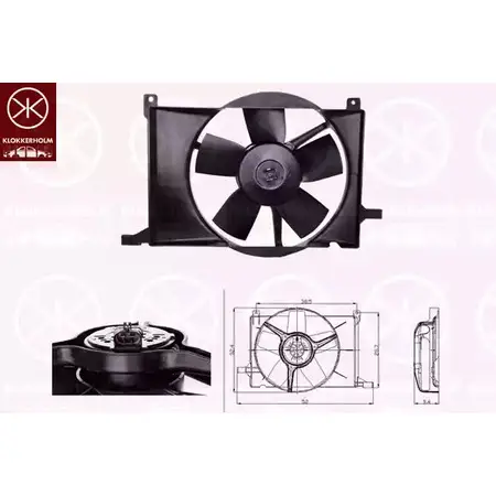 Вентилятор радиатора двигателя KLOKKERHOLM 851995 UX9 CJ BK32SRN 50222601 изображение 0