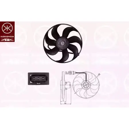 Вентилятор радиатора двигателя KLOKKERHOLM 95232605 OCEC0 478 XP 862672 изображение 0