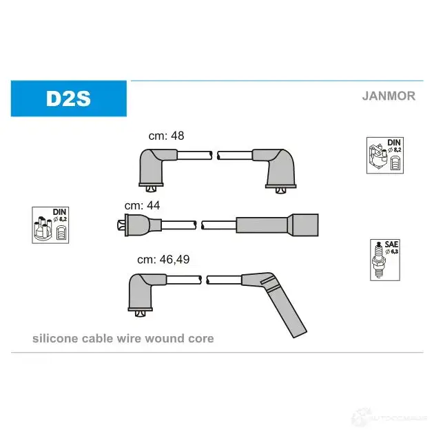 Высоковольтные провода зажигания, комплект JANMOR 2817123 5902925001627 d2s GNHX Y9 изображение 0