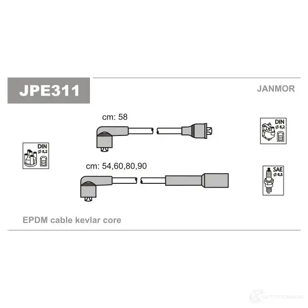 Высоковольтные провода зажигания, комплект JANMOR 5902925009746 JS G45 2818234 jpe311