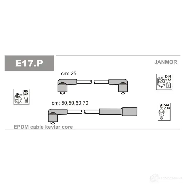 Высоковольтные провода зажигания, комплект JANMOR e17p 5902925007292 W G2J38G 2817149 изображение 0