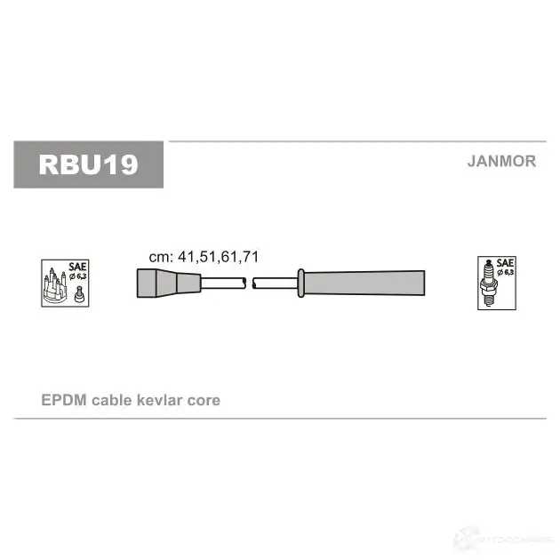 Высоковольтные провода зажигания, комплект JANMOR BVZBF IR 2818515 rbu19 5902925013606