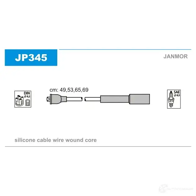 Высоковольтные провода зажигания, комплект JANMOR T 55FN85 5902925018694 jp345 2818081 изображение 0