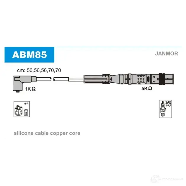 Высоковольтные провода зажигания, комплект JANMOR 5902925016058 DYRZQ M 2816722 abm85 изображение 0