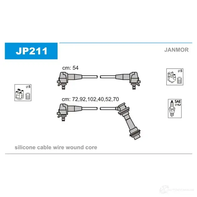Высоковольтные провода зажигания, комплект JANMOR 2818007 5902925012371 jp211 L IK3P6 изображение 0