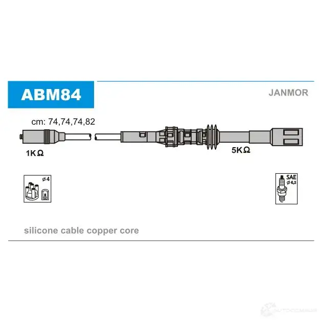 Высоковольтные провода зажигания, комплект JANMOR abm84 P QNJG1 5902925016041 2816721 изображение 0