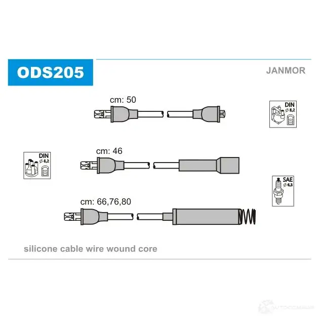 Высоковольтные провода зажигания, комплект JANMOR 5902925014979 2818360 FCN 92KW ods205 изображение 0